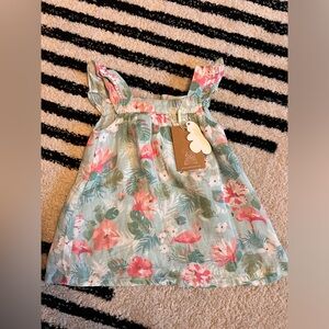 NWT angel dear summer flamingo dress